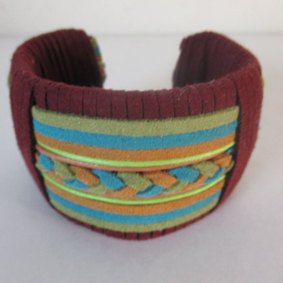 DANNIJO  Braided Suede Cuff  NWOT $250.00 Burgundy Wide - Picture 1 of 12